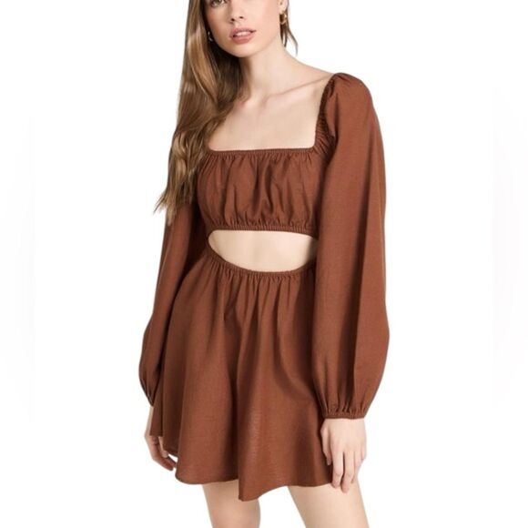 L*Space Rosita Square Neckline Long Raglan Sleeve Dress NWT Size Small - Picture 2 of 8